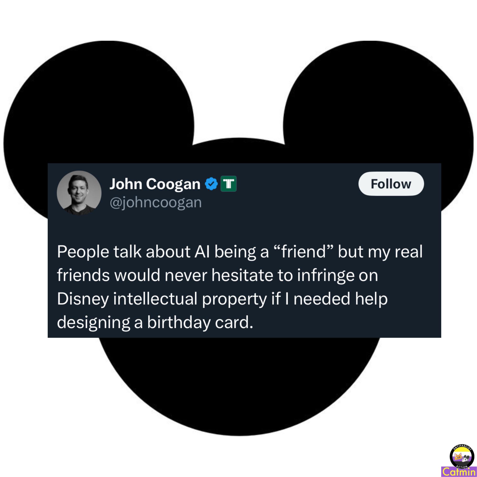 This meme is a humorous take on the idea that AI is becoming increasingly integrated into our lives. The text "I asked an AI to make me a birthday card" is presented in a playful, childlike font, with a drawing of a cat on a computer screen in the background. The meme is a lighthearted commentary on the potential for AI to become a trusted friend, and the humorous way in which it can be used to create something as simple as a birthday card.